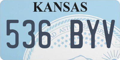 KS license plate 536BYV