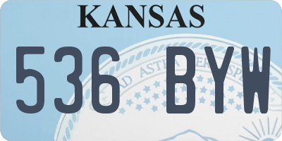 KS license plate 536BYW