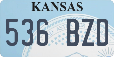 KS license plate 536BZD