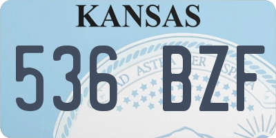 KS license plate 536BZF