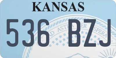 KS license plate 536BZJ