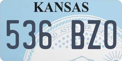 KS license plate 536BZO