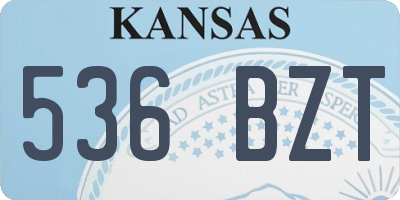 KS license plate 536BZT