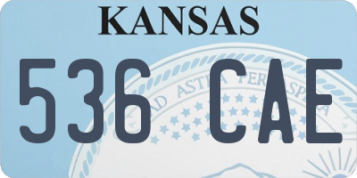 KS license plate 536CAE