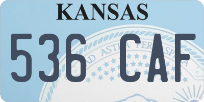KS license plate 536CAF