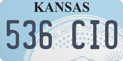 KS license plate 536CIO