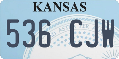 KS license plate 536CJW