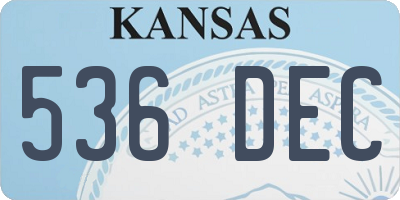KS license plate 536DEC