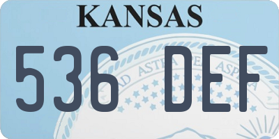 KS license plate 536DEF