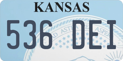 KS license plate 536DEI