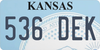 KS license plate 536DEK