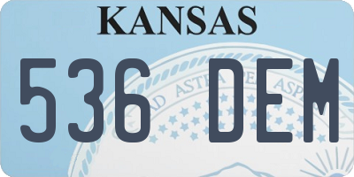 KS license plate 536DEM