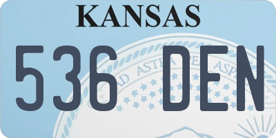 KS license plate 536DEN
