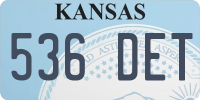 KS license plate 536DET