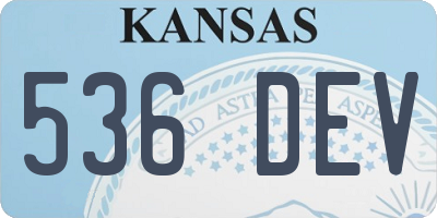 KS license plate 536DEV
