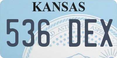 KS license plate 536DEX