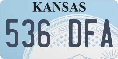 KS license plate 536DFA