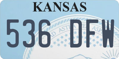 KS license plate 536DFW