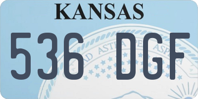 KS license plate 536DGF