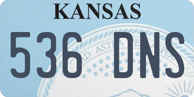 KS license plate 536DNS