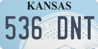 KS license plate 536DNT