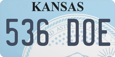 KS license plate 536DOE