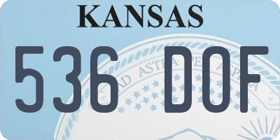 KS license plate 536DOF