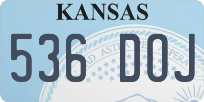 KS license plate 536DOJ