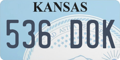 KS license plate 536DOK