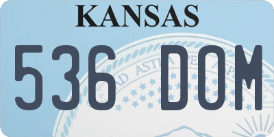 KS license plate 536DOM