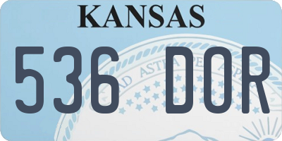 KS license plate 536DOR