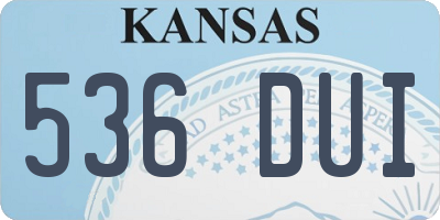 KS license plate 536DUI