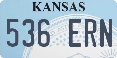 KS license plate 536ERN