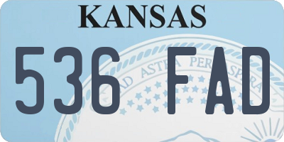 KS license plate 536FAD