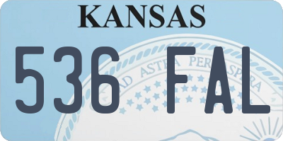 KS license plate 536FAL