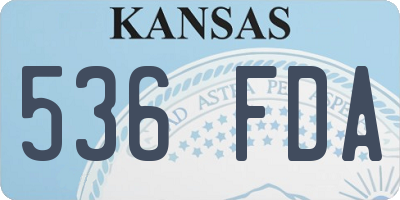 KS license plate 536FDA