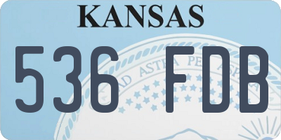 KS license plate 536FDB