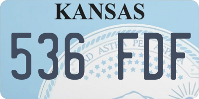 KS license plate 536FDF