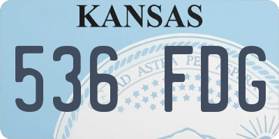 KS license plate 536FDG