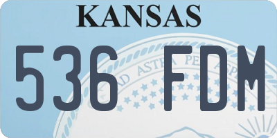KS license plate 536FDM