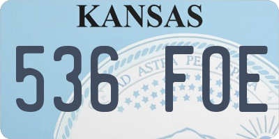 KS license plate 536FOE