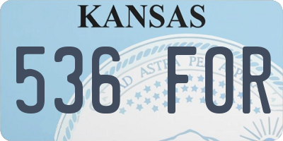 KS license plate 536FOR
