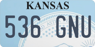 KS license plate 536GNU