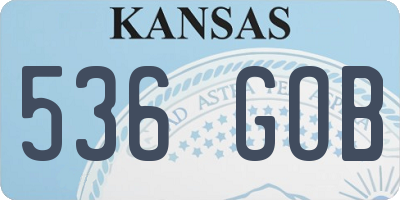 KS license plate 536GOB