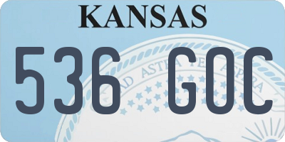 KS license plate 536GOC