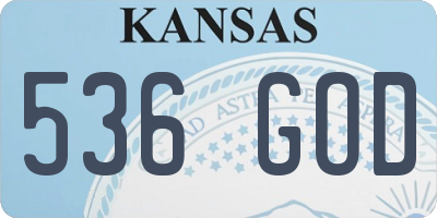 KS license plate 536GOD