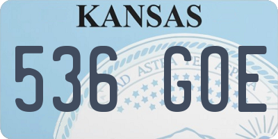 KS license plate 536GOE