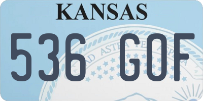 KS license plate 536GOF