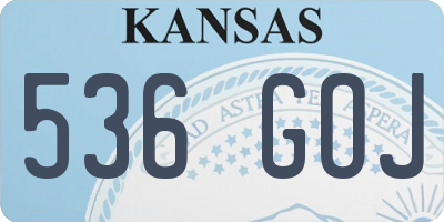 KS license plate 536GOJ