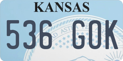 KS license plate 536GOK